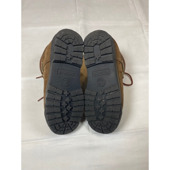 Kids Timberland Field Boots Brown Suede Green‎ Canvas  Hiking Boots Size 4 Youth - Picture 9 of 12